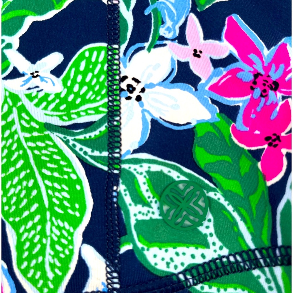Lilly Pulitzer Navy Floral Half-Zip Long Sleeve Top - Picture 7 of 11